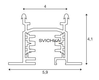 3-фазный врезной шинопровод SLV, высоковольтный, 2м, белый