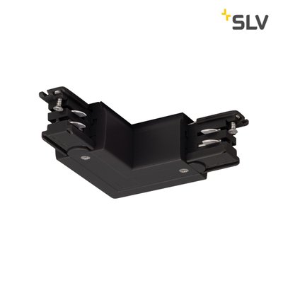 Г-образний з'єднувач SLV для 3-фазного високовольтного накладного шинопроводу, заземлення всередині, чорний