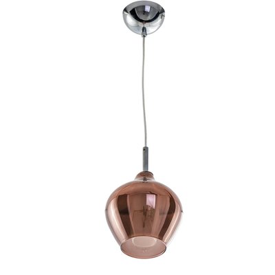 Підвісний світильник AZzardo Amber Milano 1 AZ3077 copper, Хром, Мідний, Напівпрозорий