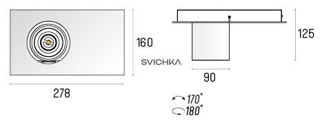 Накладний точковий світильник Labra AURO BASE 90×1 NT LED, 3000K, White