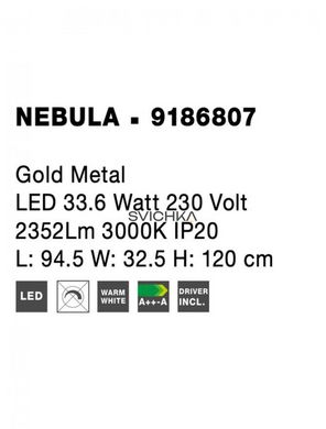 Підвісний світильник Nova luce NEBULA Long Gold