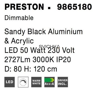 Підвісний світильник Nova luce PRESTON 80 Black