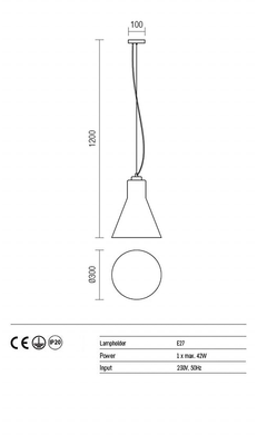 Підвісний світильник REDO 01-988 HORN, Белый;Никель