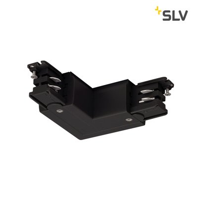 Г-образний з'єднувач SLV для 3-фазного високовольтного накладного шинопроводу, заземлення зовні, чорний