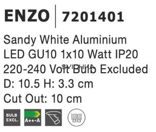 Врізний точковий світильник Nova Luce ENZO 100 White