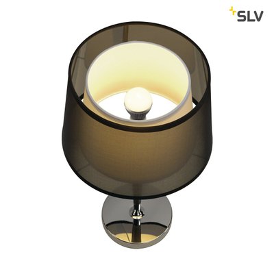 Настільна лампа SLV Bishade TL-1 155651, Прозрачный, Прозорий, Хром, Білий, Прозорий, Чорний