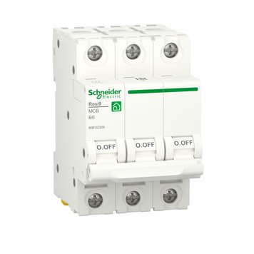 Автоматичний вимикач RESI9 Schneider Electric 6А, 3P, крива, 6кА