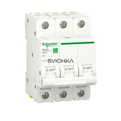 Автоматичний вимикач RESI9 Schneider Electric 6А, 3P, крива, 6кА