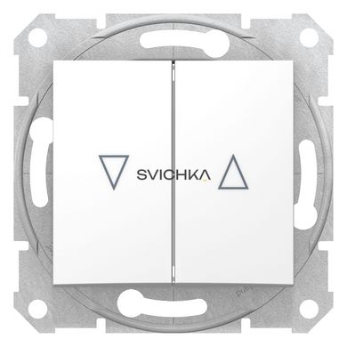 Вимикач для жалюзі Schneider Electric Sedna з механічним блокуванням, Білий, Білий