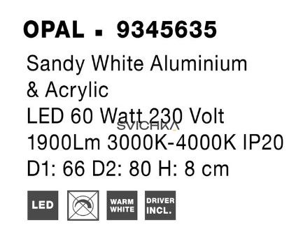 Стельовий світильник Nova luce OPAL L White