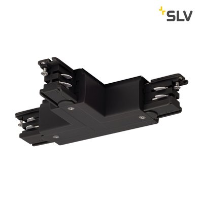 Т-подібний з'єднувач SLV для 3-фазного високовольтного накладного шинопроводу, заземлення праворуч, чорний