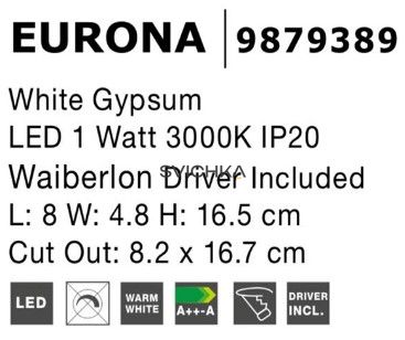 Підсвітка Nova luce Eurona 3000K White