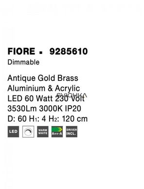 Подвесной светильник Nova luce FIORE 60 Brass