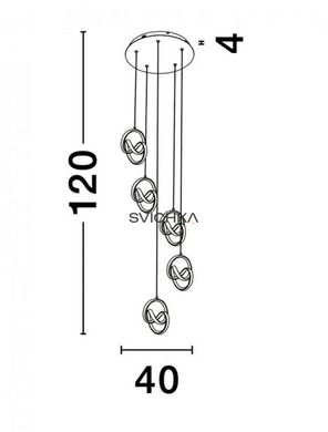 Підвісний світильник Nova luce RING 5 Round Black