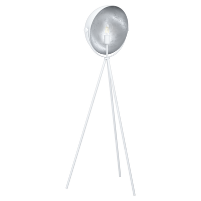 Торшер із ножним вимикачем Eglo DARNIUS 98457, Белый;Серебро, Білий, Білий, Сріблястий