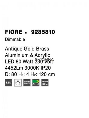 Подвесной светильник Nova luce FIORE 80 Brass