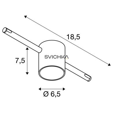 Світильник для тросової системи SLV COMET Chrome, Вишневий, Хром, Хром, Прозорий