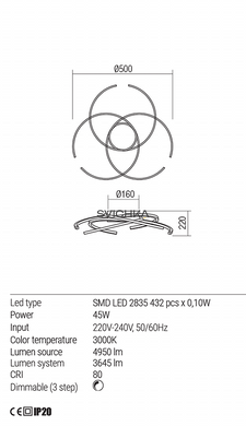 Потолочный светильник REDO 01-1800 ALIEN Bronze + Dimmable