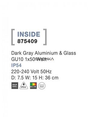 Грунтовой светильникNova luce INSIDE 150 Gray