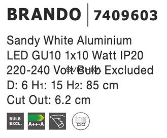Врезной точечный светильник Nova Luce BRANDO 85