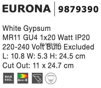 Подсветка Nova luce Eurona 1 GU4 White