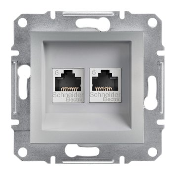 Розетка компьютерная RJ45 UTP кат. 6 двойная Schneider Electric Asfora