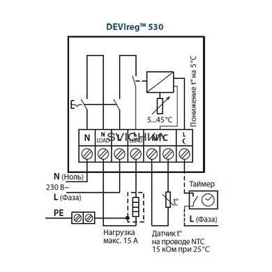 Терморегулятор c датчиком температуры воздуха DEVIreg 530