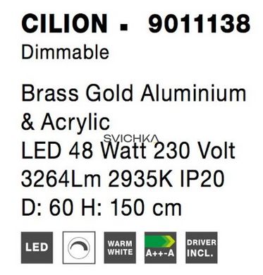 Підвісний світильник Nova luce CILION 1 Brass