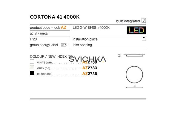 Светильник Azzardo AZ2732 Cortona 41 LED White 3000K