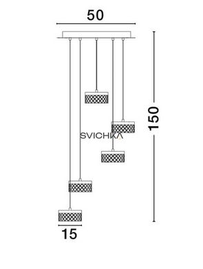 Подвесной светильник Nova luce Bion 5R, Gold