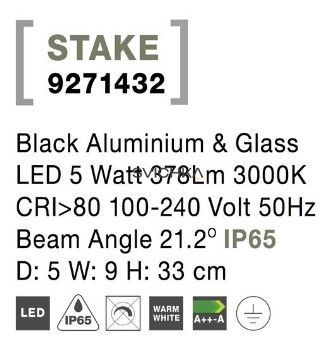 Грунтовий світильник Nova luce STAKE 50 Black