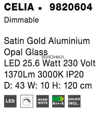Підвісний світильник Nova luce CELIA 43 Gold