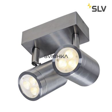 ASTINA double spot, LED wall light, stainless steel 316, LED 2x3W, 3000K, IP44, серебро